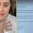 Woman shares hilarious response to neighbour who sent a letter asking family to ‘walk quieter’