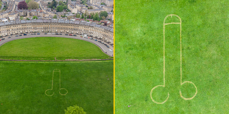 Pranksters mow giant penis into lawn on famous street days before Coronation party there