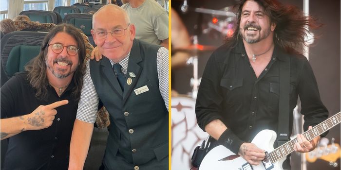 Dave Grohl takes train to glastonbury
