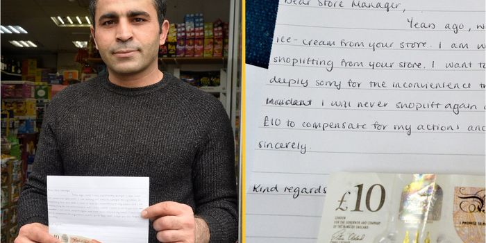 Shoplifter leaves apology note