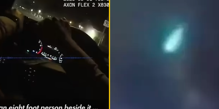 Police bodycam records UFO crash landing in a Las Vegas backyard