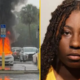 Woman was shoplifting when her car with two children inside burst into flames