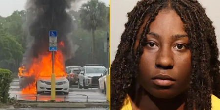 Woman was shoplifting when her car with two children inside burst into flames
