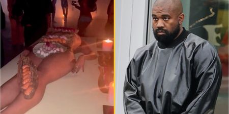 Kanye West eats sushi served on naked woman for his 46th birthday