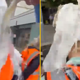 Man pours milk over the heads of Just Stop Oil protesters