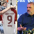 Ange Postecoglou fumes at reporter after he holds up Bayern Munich shirt with Harry Kane’s name on the back