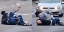 Man disarms knife-wielding thug as they wrestle in the middle of ‘Britain’s roughest street’