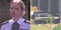 Police officer in tears as she announces tragic death of girl, 8, in school crash