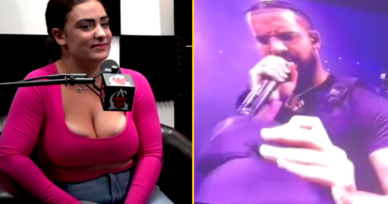 The woman who went viral for throwing her 36G sized bra at #Drake