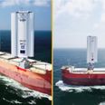 World’s first wind-powered cargo ship sets sail with revolutionary metal ‘wings’