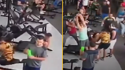 Horrifying moment man’s neck is crushed by squat machine at the gym