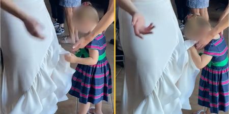 People call for child-free weddings after toddler wipes their face on bride’s dress