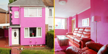 ‘Barbie house’ where every room is bright pink goes up for sale on UK street