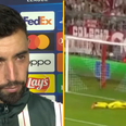 Bruno Fernandes offers support to Andre Onana after mistake