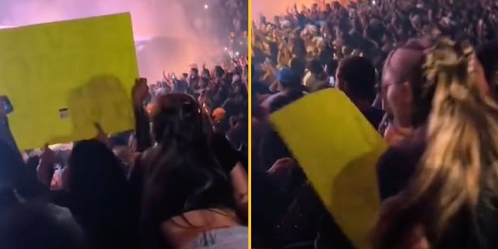 Woman who paid £570 to see Drake tears down fan's sign blocking her view