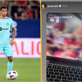 Joao Cancelo shares footage of illegal stream on Instagram story