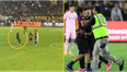Lionel Messi’s bodyguard shows no mercy as pitch invader heads straight for Messi mid-game