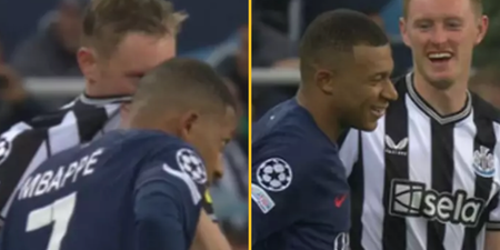 Sean Longstaff thought he got Kylian Mbappe’s shirt but was pied off