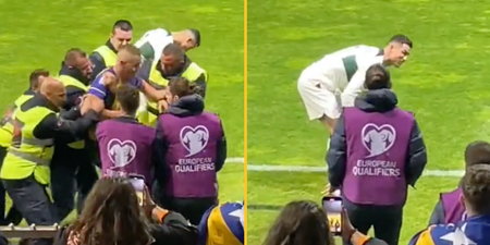 Footage shows what happened between Ronaldo and pitch invader