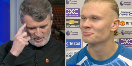 Roy Keane responded to Erling Haaland chants during Man Utd’s derby defeat