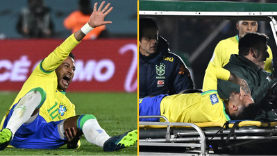 Neymar leaves pitch in tears on stretcher after suffering injury for Brazil