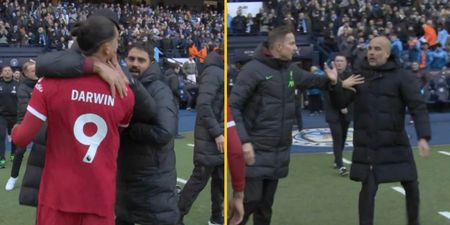 Darwin Nunez and Pep Guardiola involved in heated exchange after Man City vs Liverpool