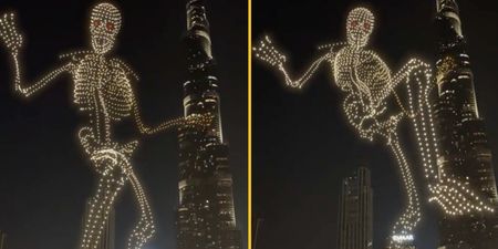 People say viral Dubai ‘Halloween drone show’ looks like skeleton pole dancing on Burj Khalifa