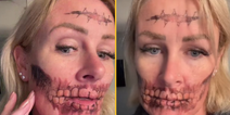 Woman left horrified after ‘temporary’ Halloween face tattoo won’t wash off