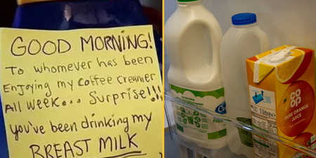 Woman replaces milk with her own breast milk at work to prank thieving colleagues