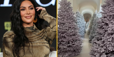 Kim Kardashian has paid for a whole forest to be put up inside her mansion for Christmas