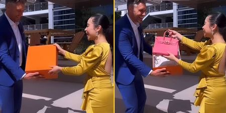 Video of rich woman revealing gender of baby by opening £25,000 bag goes viral