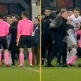 Shocking moment Turkish football club president punches referee on the pitch