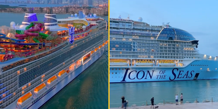 People amazed to see size of world's largest cruise ship as it prepares for first voyage