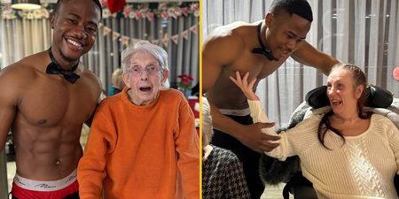 Butler in the Buff makes Valentine’s Day visit to care home