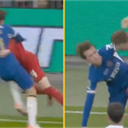 Ben Chilwell and Conor Bradley clash in Carabao Cup final
