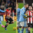 Kyle Walker involved in heated exchange with Neal Maupay after comeback win
