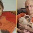 Man recreates photo of himself with childhood cat just before putting him to sleep