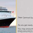 Cruise ship gives warning to all passengers before arriving in popular city