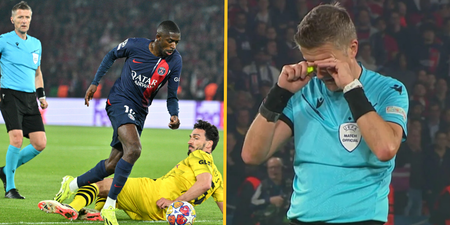 Champions League referee spotted in tears during PSG vs Dortmund