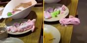 Stomach-churning moment raw meat ‘crawls off table’ at restaurant